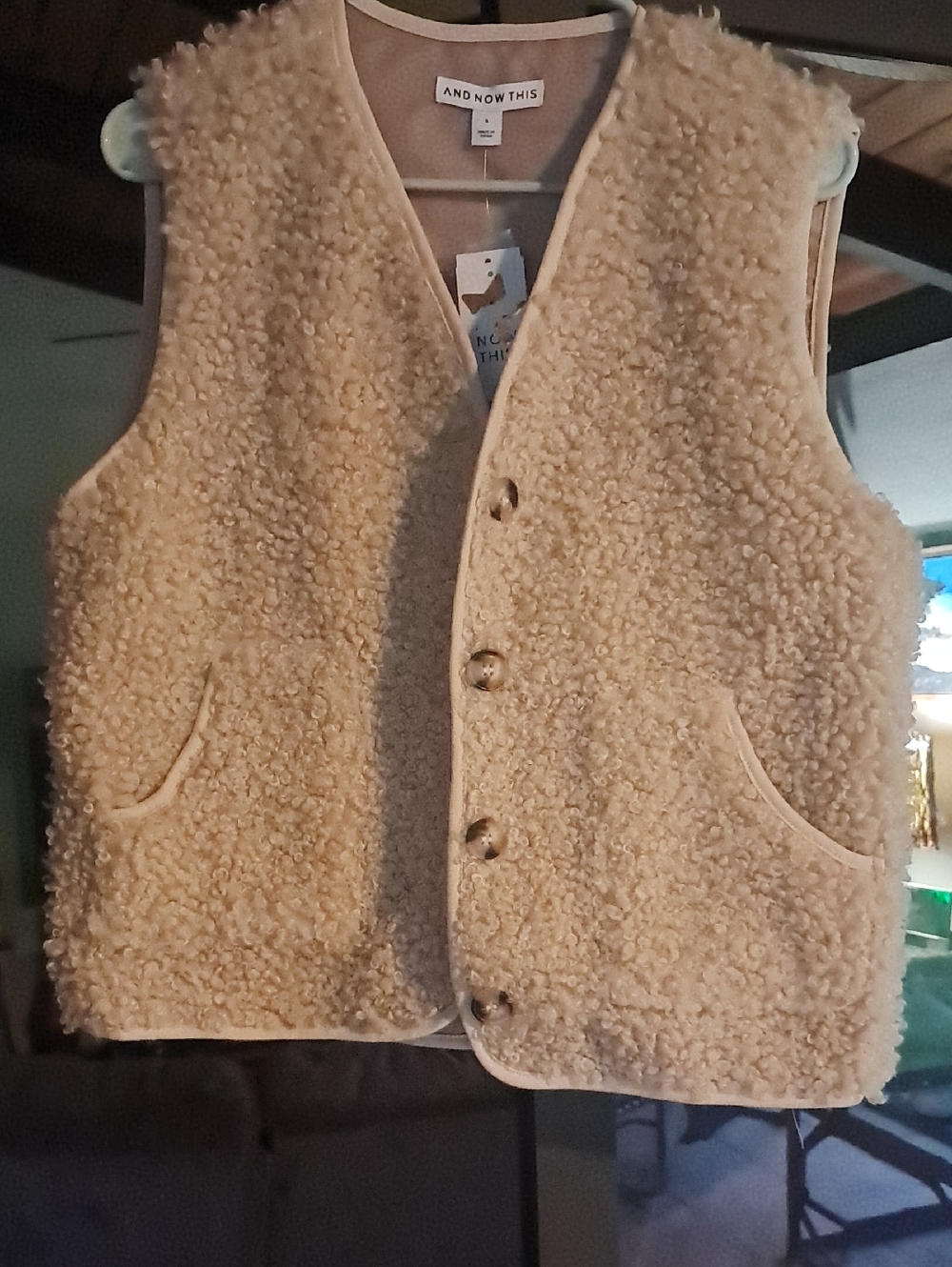 Cream Sherpa Vest